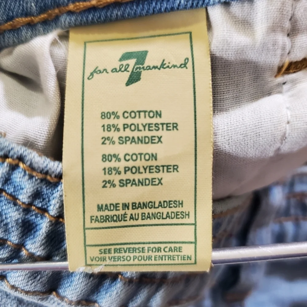 K1358 * 7 For All Mankind Girls Jeans Light Wash Denim Size 24M